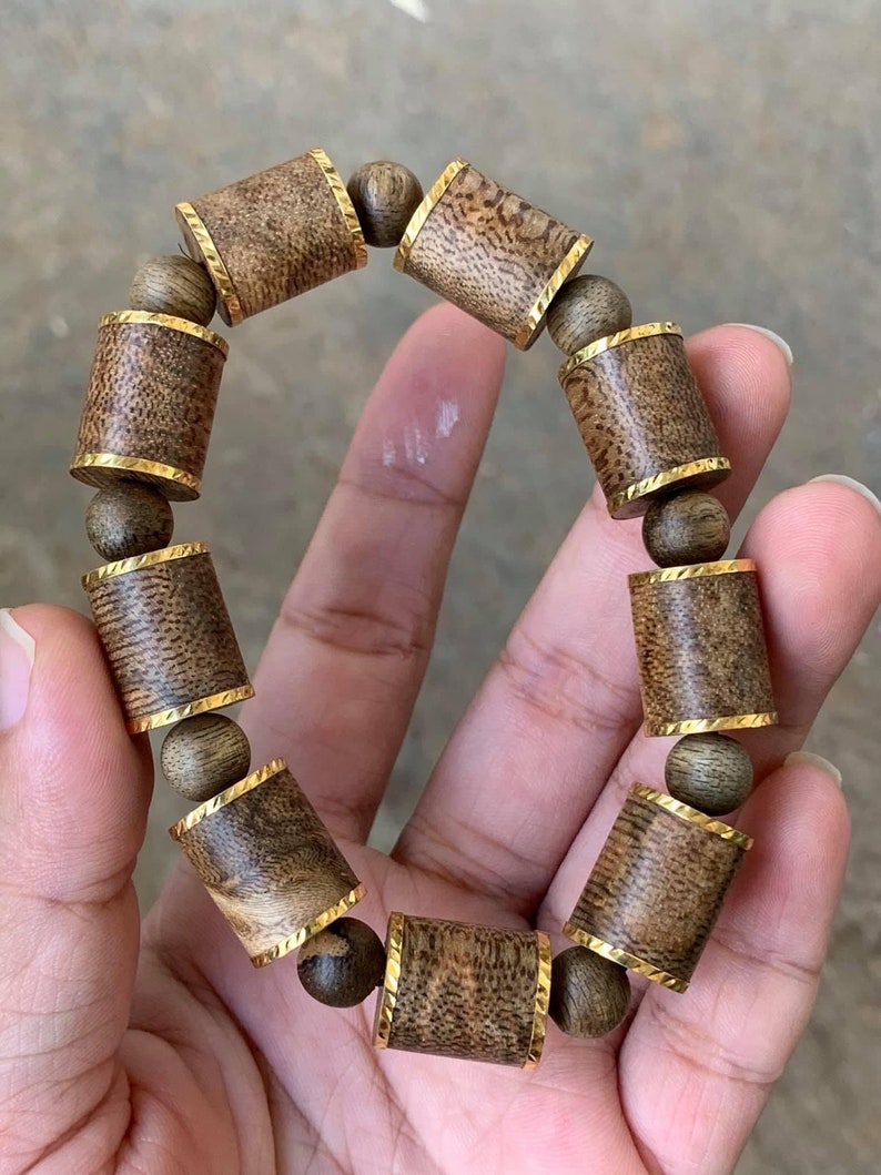 Vietnamese Wild Agarwood Bracelet Wrap 18k Gold,Super Luxury,Strong Aroma,jewelry Luxury