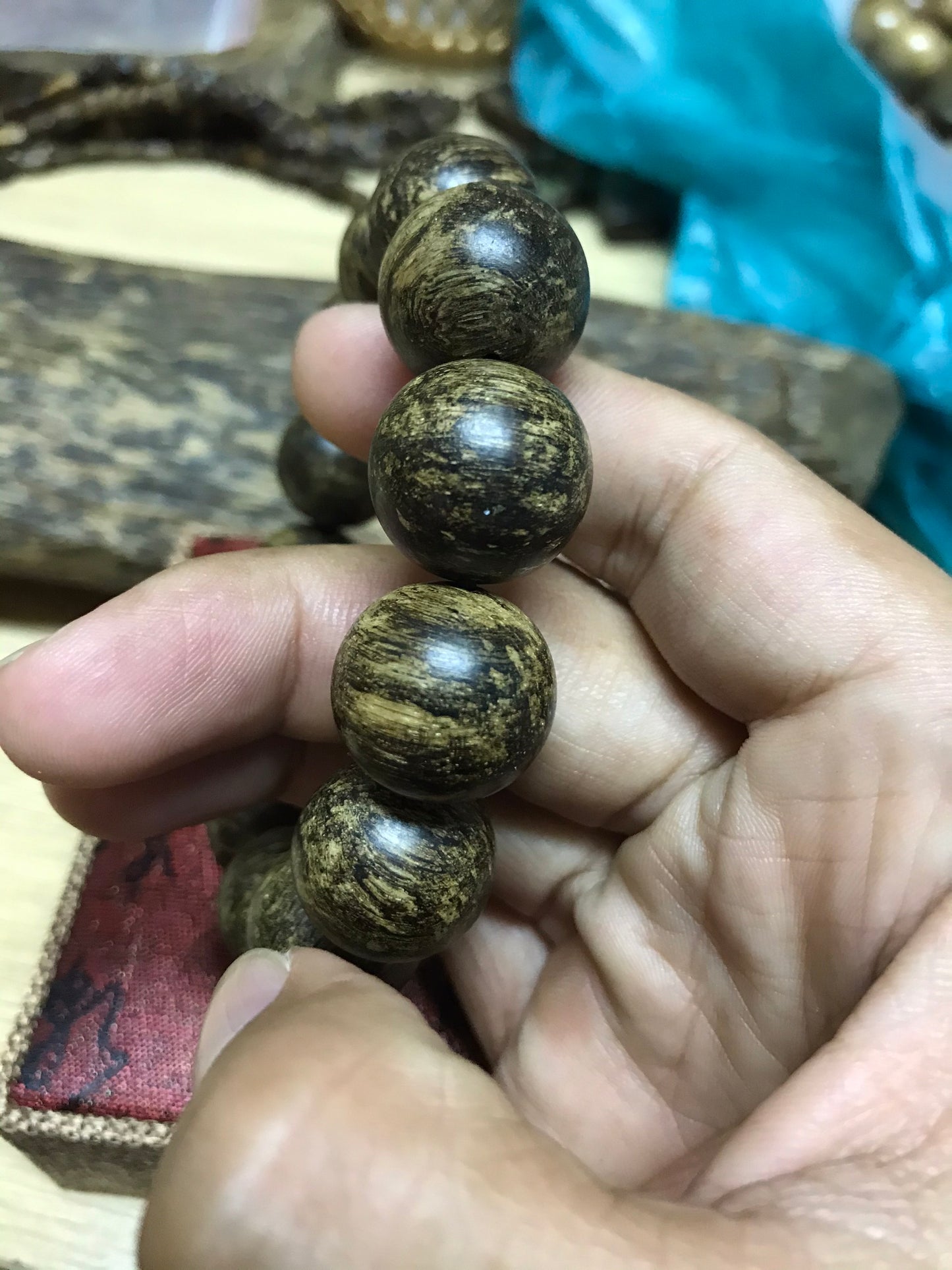 Vietnamese Wild Agarwood Bracelet Beads - Figure Flower - Grade AAA