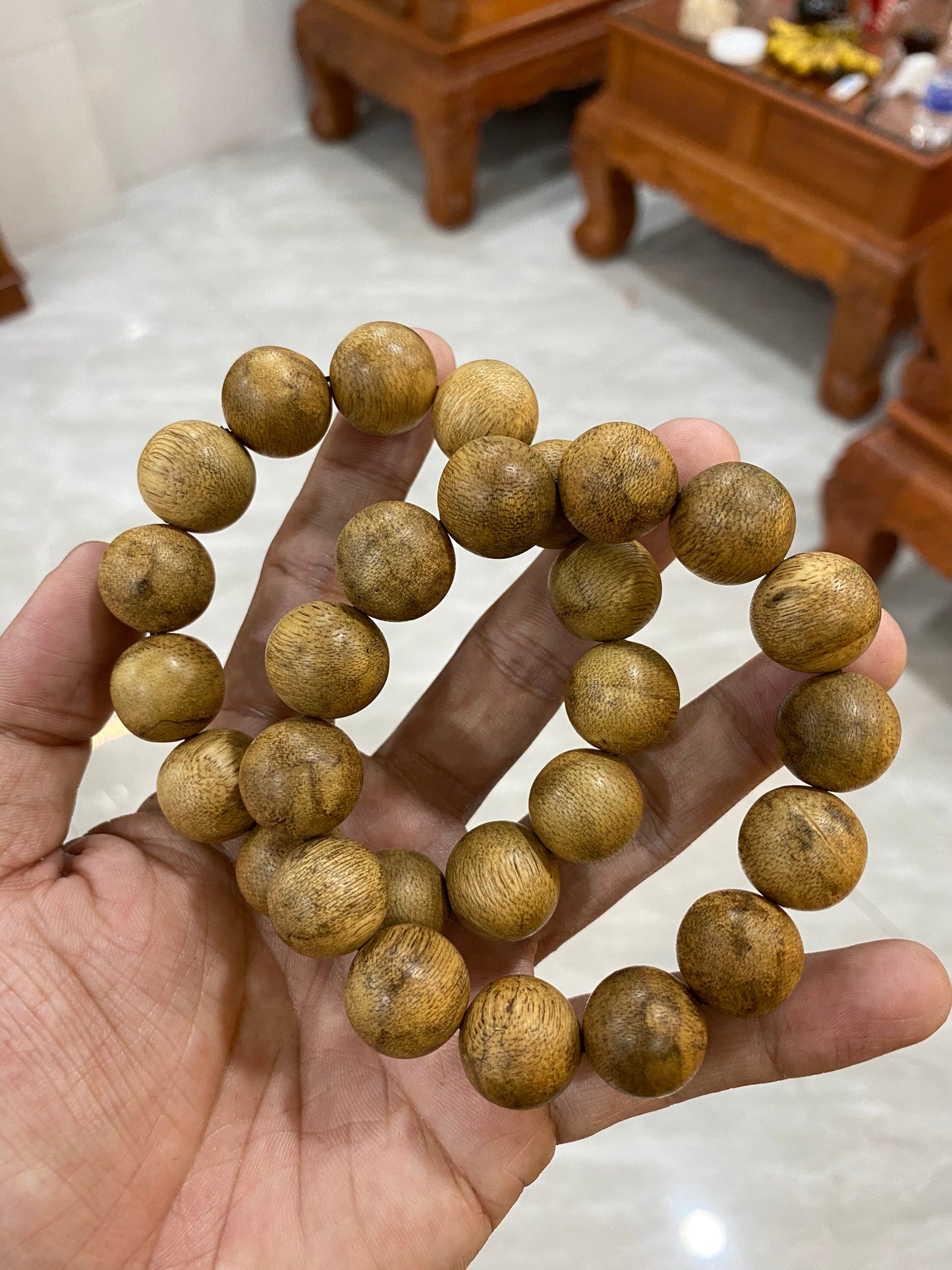 Indonesia Wild Agarwood Bracelet - From East Kalimantan Island,Strong Aroma ,Sweet Fragrance