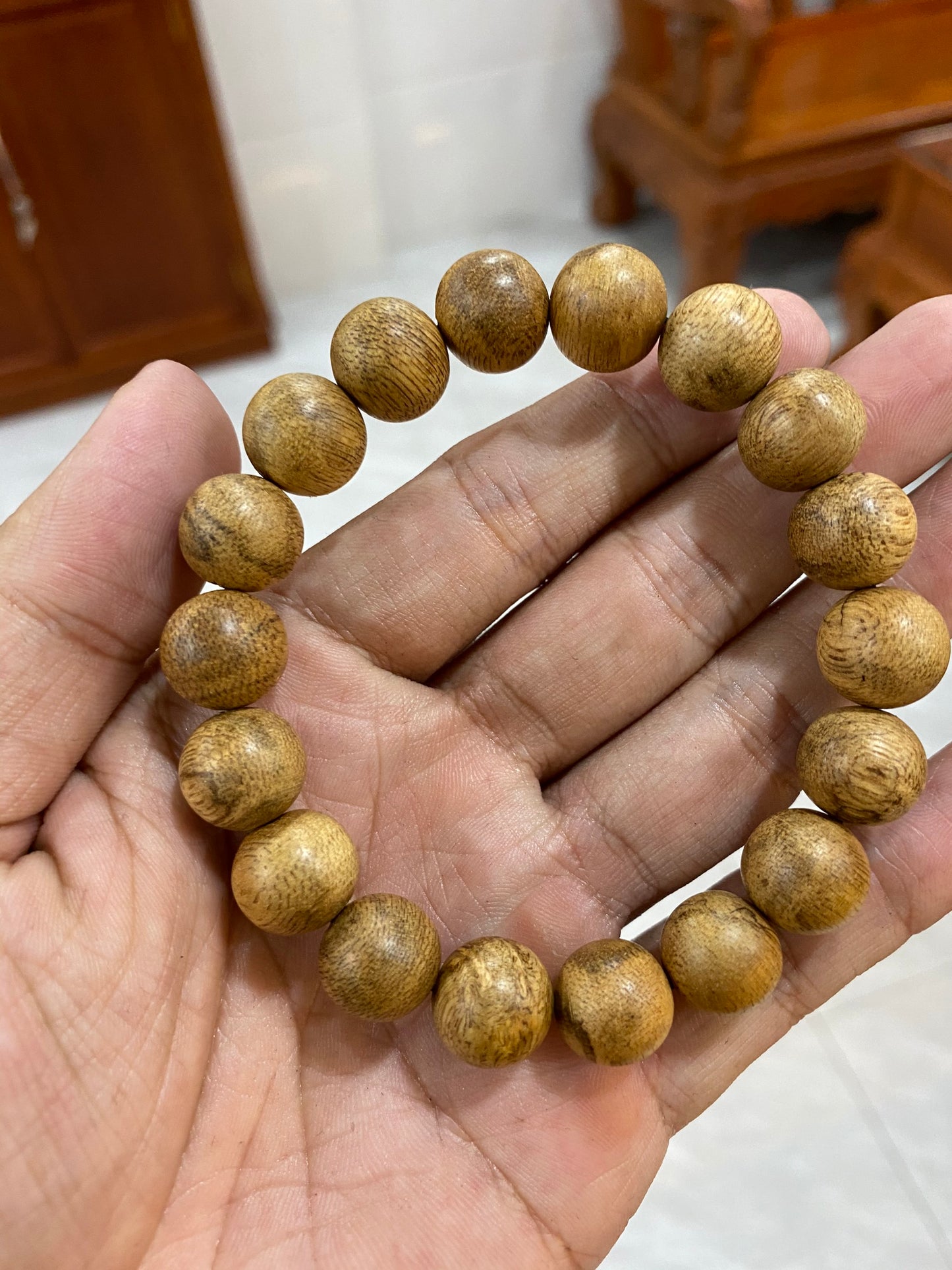 Indonesia Wild Agarwood Bracelet - From East Kalimantan Island,Strong Aroma ,Sweet Fragrance